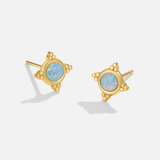 Vintage Blue Opal Stud Earrings