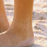 White Beaded Anklet