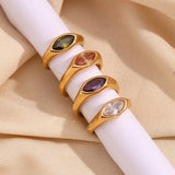 Aurora Ring - Colorful Horse Eye Zircon Ring in Durable Hypoallergenic Steel