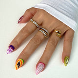 Pamela Sparkling Rhinestone Three Stacked Ring