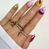 Pamela Sparkling Rhinestone Three Stacked Ring