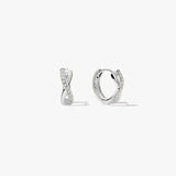Cross Half Pave Sapphire Huggies