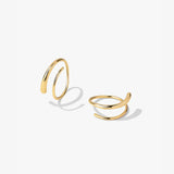 Silver Double Hoops