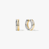 Mixed Minimalist Double Hoops