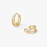 Medium Double Layered Hoops