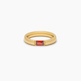 Baguette Birthstone Band Ring