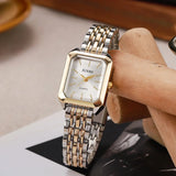Aisleen Square Dial Steel Strip Quartz Watch - Stylish, Durable Timepiece