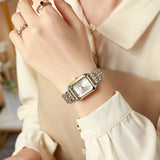 Aisleen Square Dial Steel Strip Quartz Watch - Stylish, Durable Timepiece