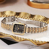 Aisleen Square Dial Steel Strip Quartz Watch - Stylish, Durable Timepiece